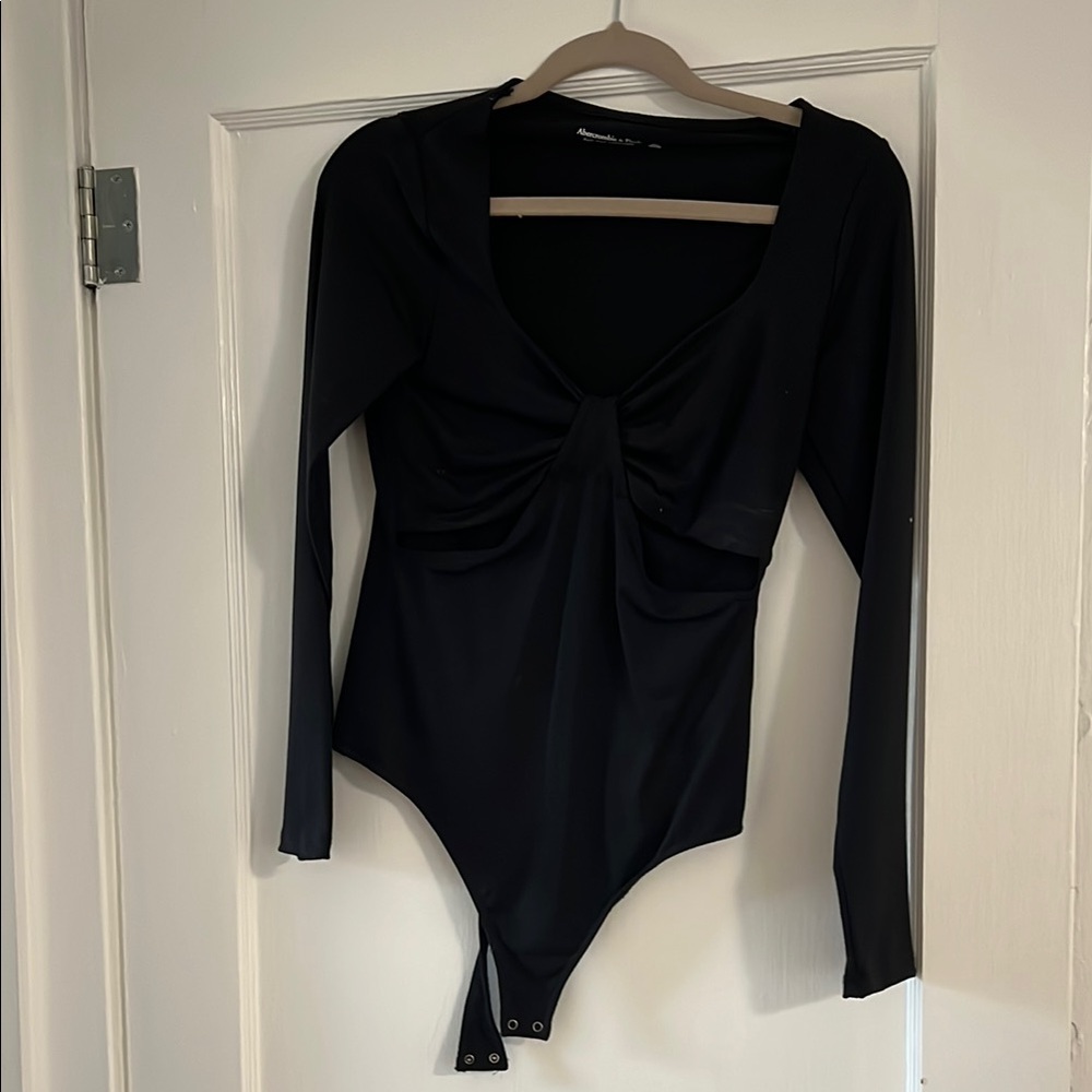 Black Long Sleeve Bodysuit with cutouts